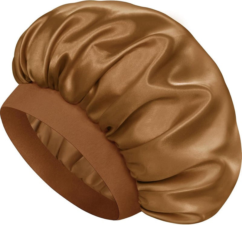 Doitory Store Satin Silk Bonnet for Sleeping, Double Layer Silk Sleep Cap for Men & Women, Soft Satin Lined Bonnet for Curly Hair - Image 1